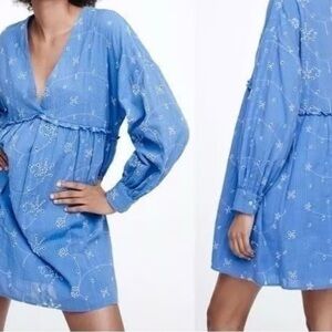 Zara Azure Embroidered Dress